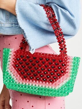 Susan Alexandra Watermelon Beaded Handbag NEW NWT